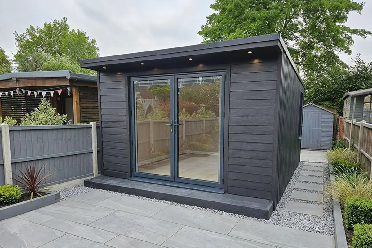 Aluminium French Doors on a garden room