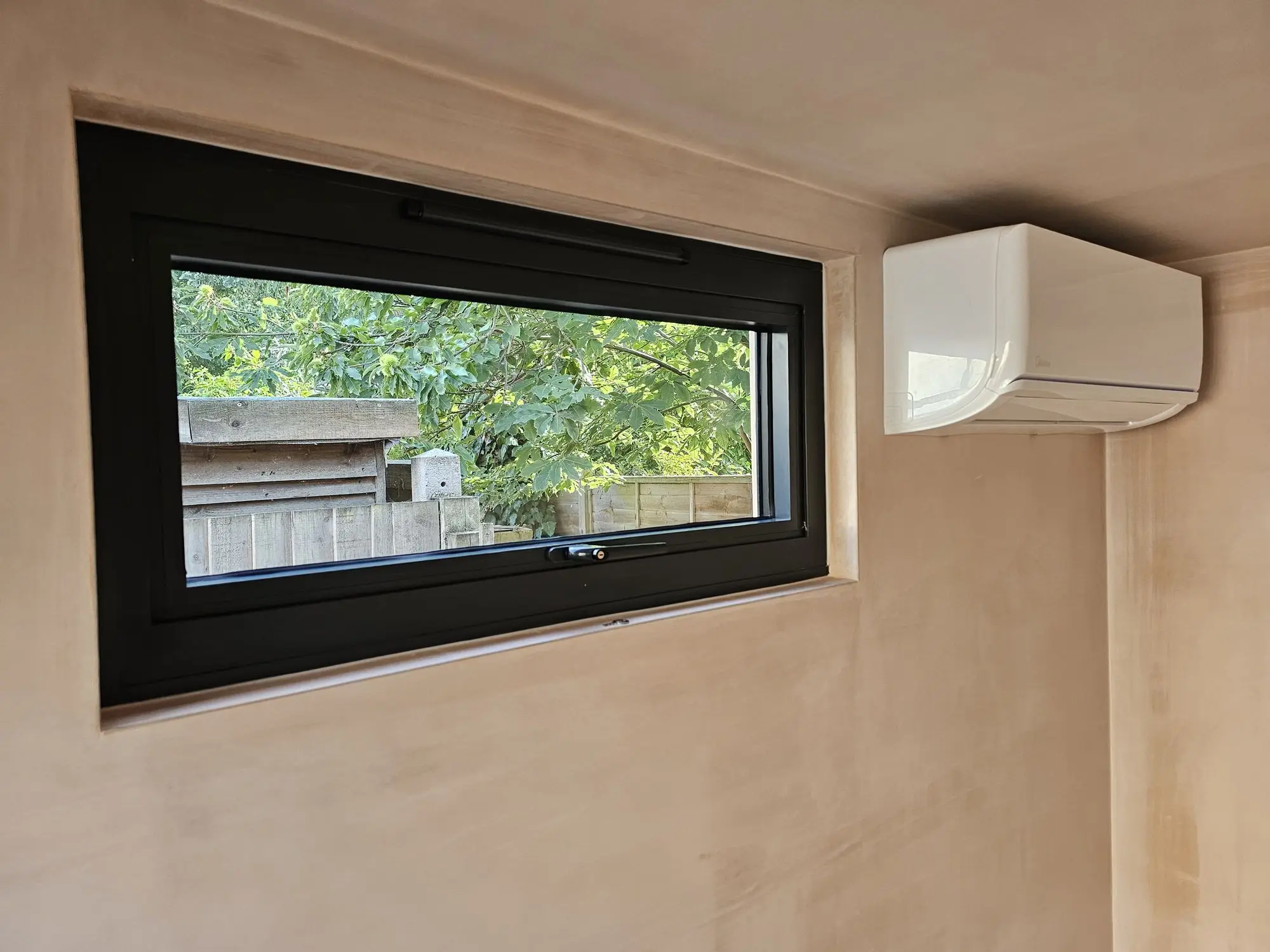 Slot window internal view in garden office