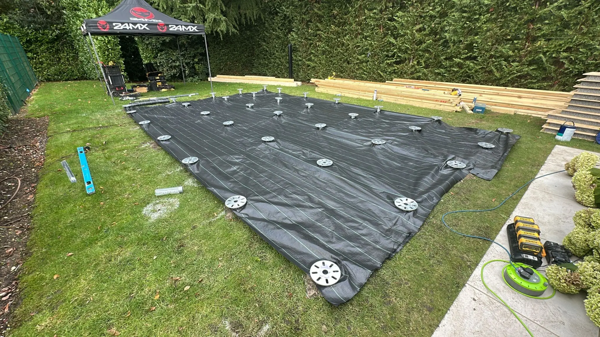 Ground screw installed in ground