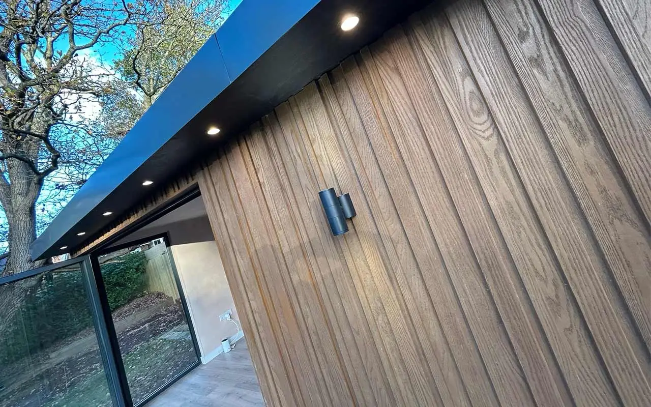 Millboard / Composite cladding on a garden room